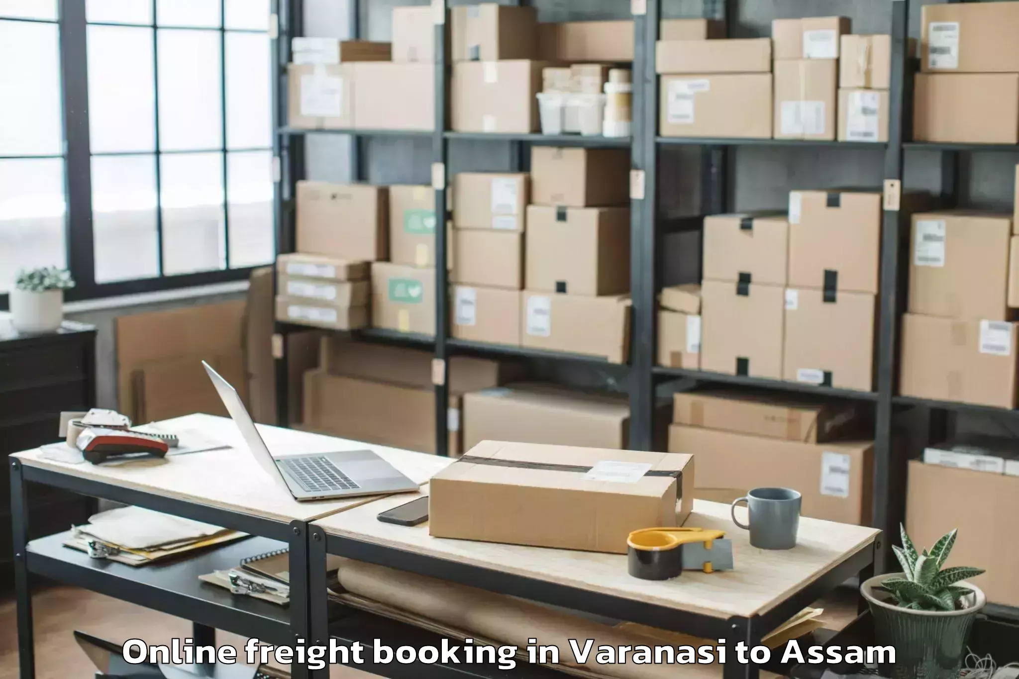 Reliable Varanasi to Palasbari Online Freight Booking